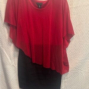 Enfocus Women Red and Black Asymmetrical Dress